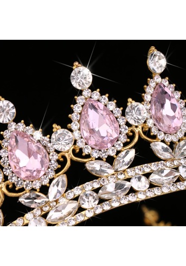 Suntek Barok Gelin Düğün Kraliçesi Kristal Su Damlası Taç
