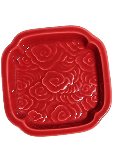 Kabartmalı Uğurlu Bulutlar Çay Altlığı - Kırmızı