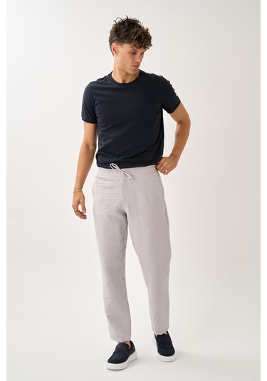 Alexandergardi Smart Casual Dokulu Pantolon Taş