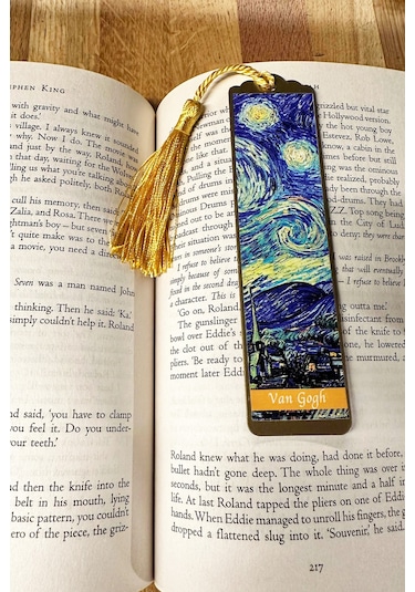 Kitap Kılıfı Ve Metal Kitap Ayracı Seti Van Gogh Yıldızlı Geceler