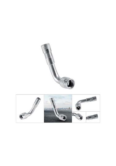 Yaozixa 135 Gümüş Nikel Kaplama Lastik Valfi Uzatma Borusu - Araba, Motosiklet, Elektrikli Araçlar İçin Basit Kurulum, Hava Sızıntısı Engelleme