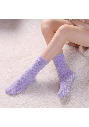 Ximistore9 Yumuşak Yünlü Ev Çorapları 5'li Set - Dizaynlı Kaymazsız Tabanlı Yoga Ve Gündelik Isınma Diğer