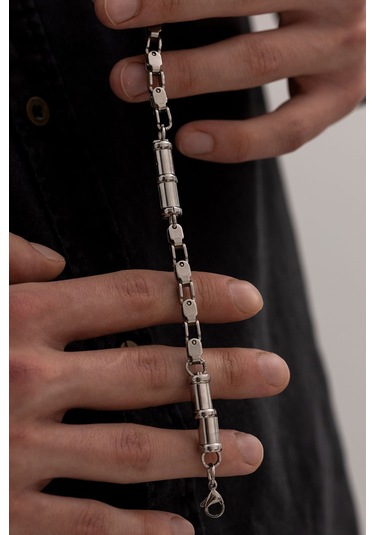 Vog Luna Model Şık Tasarım Sevgiliye,eşe,babaya,arkadaşa Hediye Çelik Bileklik Beyaz