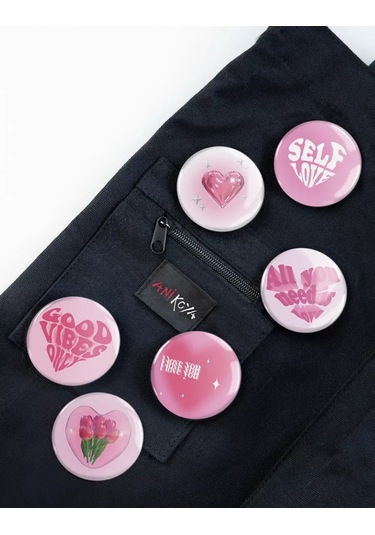 Anikoya Estetik Sırt Çantası Rozeti 387710330 Pembe