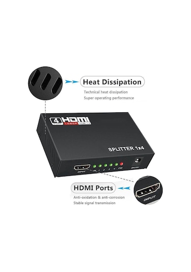4410 4 Port Hdmi Splitter Çoklu Ekran Çoklayıcı Switch