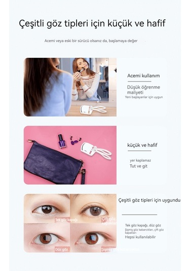 Zzhyt Elektrikli Kirpik Kıvırıcı Beyaz