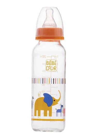 Bebedor 31302 Desenli Cam Biberon 250 ML - Turuncu
