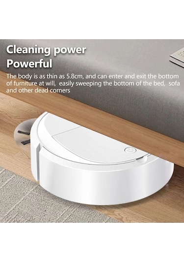 Akıllı Süpürme Robotu Ev Otomatik 3'ü 1 Arada Entegre Temizleme Makinesi Elektrikli Süpürge Şarj Edilebilir Beyaz