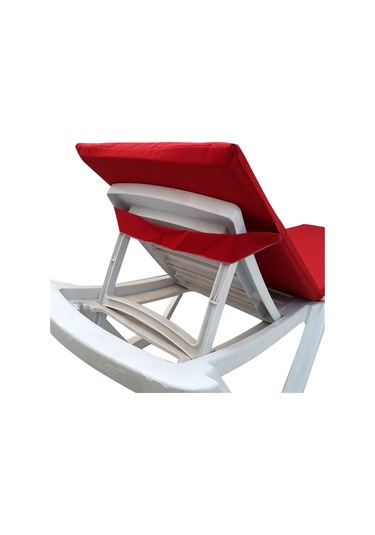 Mirzade Standart Fermuarlı Şezlong Minderi Su Geçirmez Kumaş-kırmızı