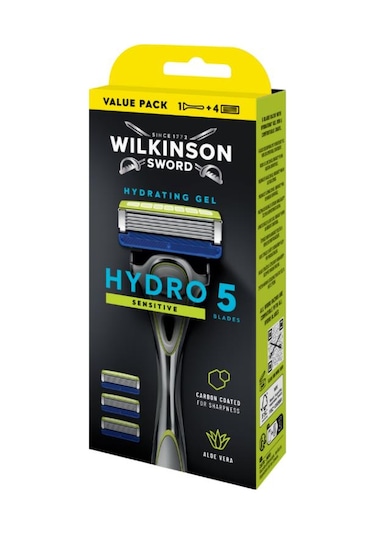 Wilkinson Sword Hydro 5 Sensitive Aloe Veralı Tıraş Bıçağı Sapı + 4 Yedek Kartuş