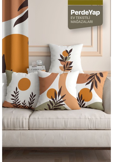 Doğanın Renkleri Temalı Dijital Baskılı 4'lü Kırlent Kılıfı