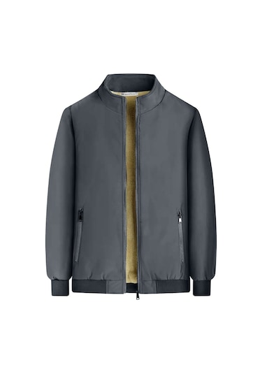 Ghassy Co Erkek Su İtici İçi Peluş Astarlı Ultra Isı Yalıtımlı Dik Yaka Mont Füme