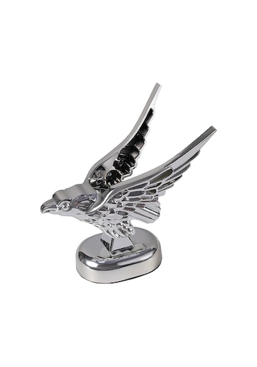 Sones Araba Kaputu Dekorasyonu 3d Yayılmış Kanatlar Uçan Kartal Modifikasyonu Evrensel Araç Amblemi Gümüş
