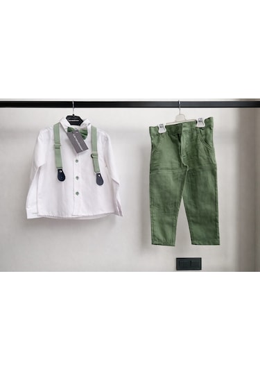 Carnaval Wear Keten Papyonlu Takım Yeşil