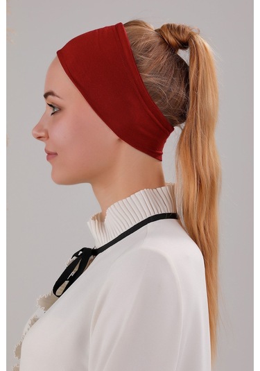 Sihirli Yapışkanlı Kaymayan Bandana Spor Bone Bordo Bordo