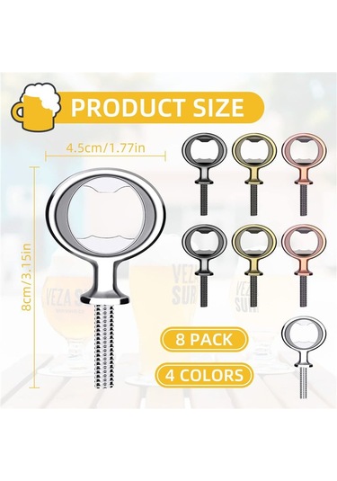 Gatherco 8'li Paket Metal Şişe Açacağı Kiti Paslanmaz Çelik Şişe Açacağı Eklentisi Kendin Yap Şişe Açacağı Donanımı Düz Şişe Açacağı Diğer