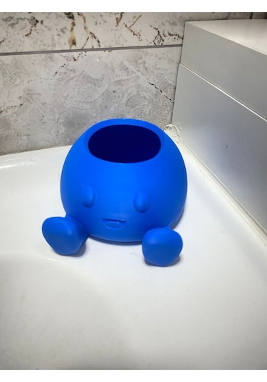 Okpax Çocuk Diş Fırçalık Ve Diş Fırçası Kabı Mavi Renk Mavi