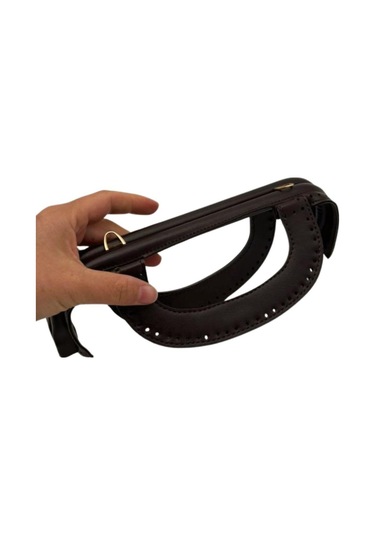 Çanta Aksesuar 25 Cm Suni Derili Koyu Kahve Renk Gizli Çanta Bursu Yeni Model