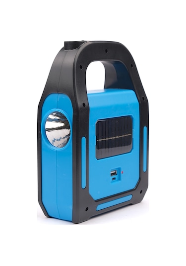 Hb-9707a-1 3 Kademeli Usb Çıkışlı Şarjlı Mavi Solar Lamba