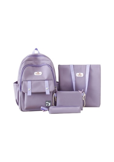 Gençler İçin Şık Ve Konforlu, Hafif Tasarımlı, Bol Bölmeli, Büyük Boy Okul Sırt Çantası Mor