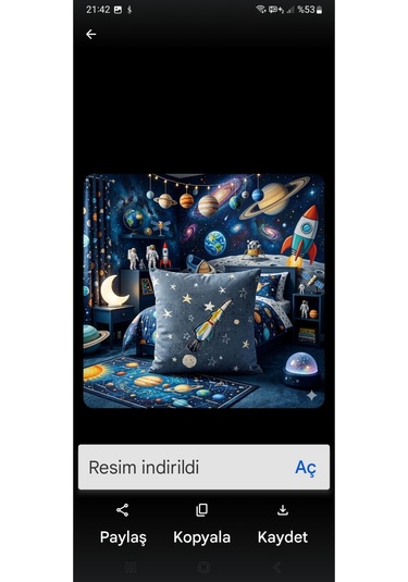 Kırlnt Kılıf 43x43 Uzay Roket Mavi