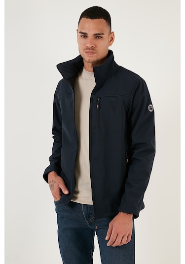 Buratti Su Itici Slim Fit Dik Yaka Softshell Ince Erkek Mont 649003 Lacivert