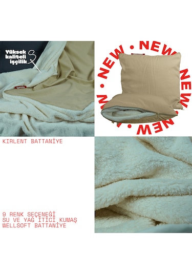 Xpermate Tv Battaniye Yastık Welsoft Battaniye 145x205 Bej