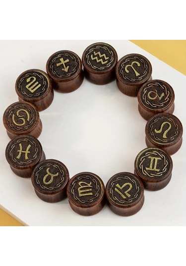 Willowhaven 2 Adet El Yapımı Geri Dönüştürülmüş Ahşap Burç Küpe - 20mm Oğlak Diğer