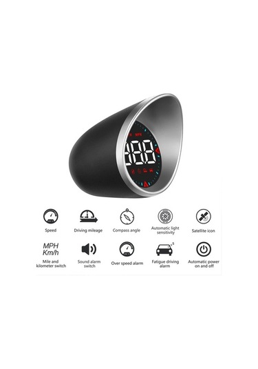 Pazly Araç Baş Üstü Dijital Hız Göstergesi Sürüş Göstergesi - Siyah