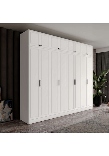 Milas 8 Kapaklı Komple Mdf Yüklüklü Gardırop