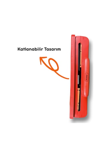 4 Tekerlekli, 55 Litre Kırmızı Katlanır Alışveriş Arabası