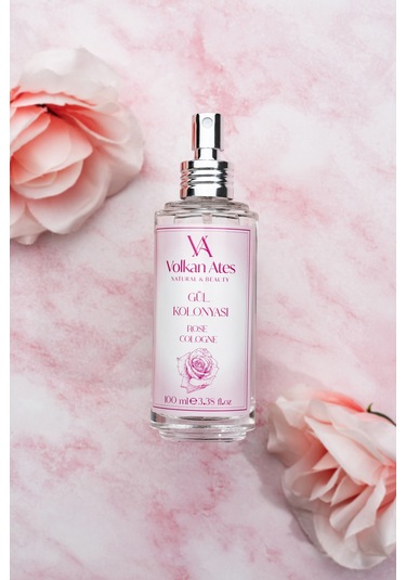 Volkan Ates Natural & Beauty Gül Kolonyası Cam Şişe 100 Ml
