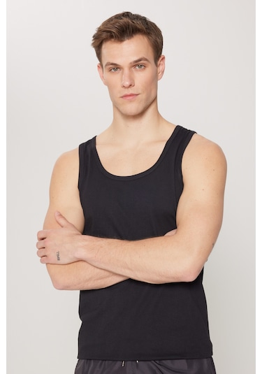 AC&Co / Altınyıldız Classics Erkek Sıyah Standart Fit Normal Kesim %100 Pamuk 2'li Atlet Paketi AC&Co / Altınyıldız Classics Erkek Sıyah Standart Fit Normal Kesim %100 Pamuk 2'li Atlet Paketi