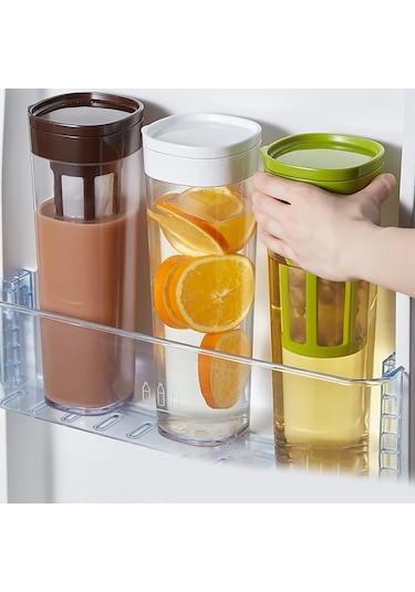 Suntek Magideal İçecek Su Sürahisi Sızıntısız Buzdolabı Kahverengi