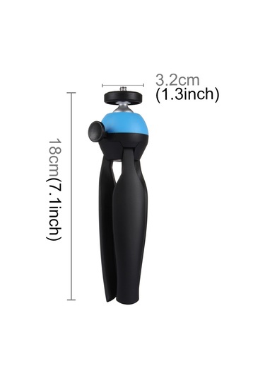 Akıllı Telefonlar İçin 360 Derece Top Kafa Ve Telefon Kelepçesi İle Puluz Cep Mini Tripod Dağı Mavi