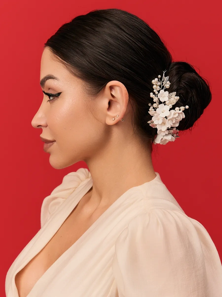 Bıjuteks Saç Taçları Düğün 91635896 Kırmızı-Beyaz