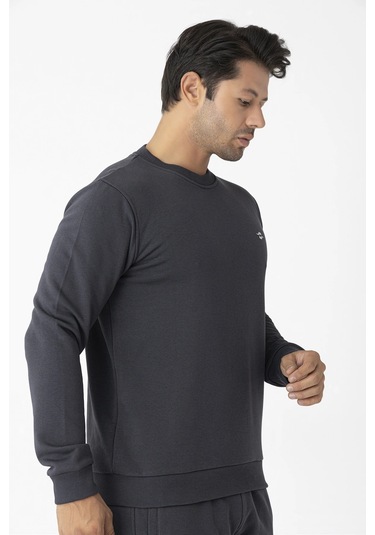 Crozwise Üç İplik Sıfır Yaka Antrasit Erkek Sweat 6053 Antrasit