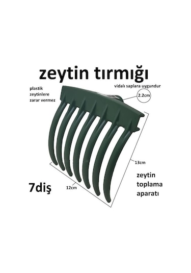3 Adet Plastik 7 Dişli Bahçe Zeytin Toplama Tırmığı