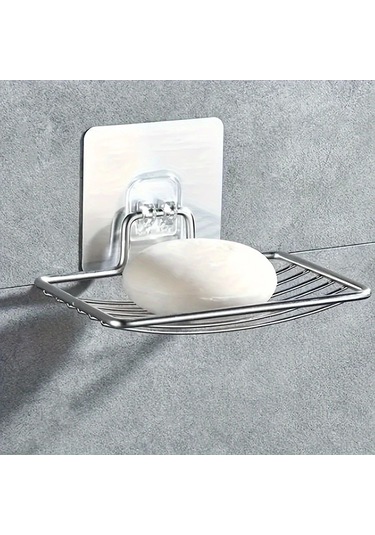 Sunshine011 Silvery Paslanmaz Çelik Sabunluk - Duvara Monte, Paslanmaz, Kolay Kurulum Gümüş