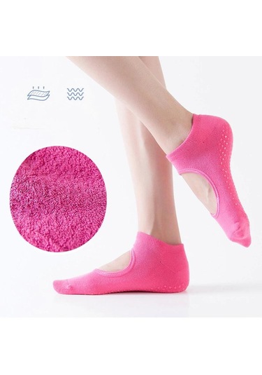 Gri Kadınlar İçin Yoga Çorap Moda Kaymaz Çorap Bale Pilates Dans Ev Kat Çorap