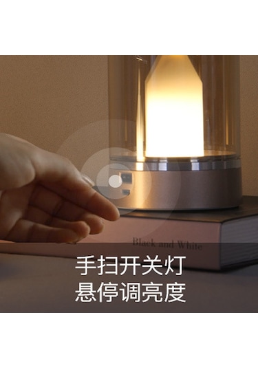 Led Yaratıcı Küçük Gece Lambası Romantik Mum Işığı Lambası Restoran Bar Masa Atmosfer Lambası Mumluk Sensörlü El Sallama Işığı Beyaz