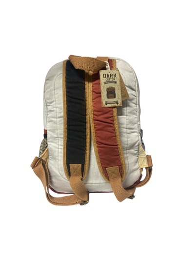 Kaliteli Vintage Salaş Yıkama Kumaş Disayn Günlük Gezi Okul Sırt Çantası 30cmx40cm Bej - Sarı