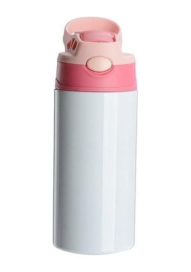 The Everything Store 350ml Çocuk Yalıtımlı Saman Su Şişesi U22jım Pembe