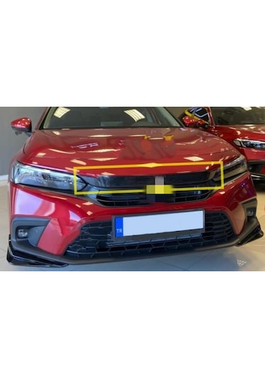 Honda Civic 2022+ Fe 1 Ön Panjur Kaplaması Piano Black Tek Parça