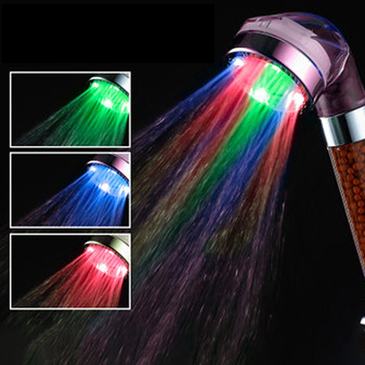 Lemestar Led Renk Değiştiren Duş Başlığı, Su Akışı İle Çalışan, 7 Renkli Işıklı, Abs Kaplama, Pratik Ve Enerji Tasarruflu Diğer
