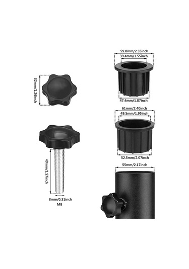 Lebihmurah 3167 2 Takım Açık Veranda Şemsiye Tabanı Standı Yedek Parçalar Şemsiye Tabanı Braketi Delik Halkası Fiş Kapağı Ve Kapağı