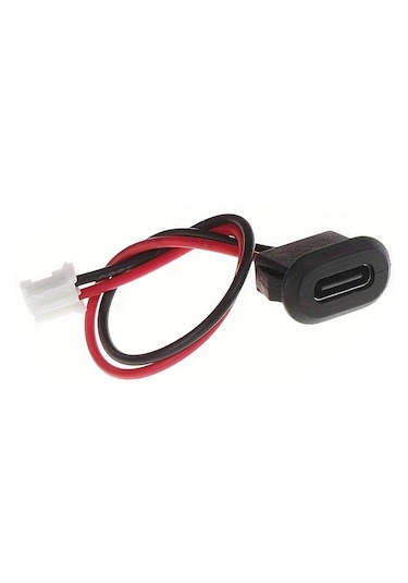 Type C Panel Montaj Dişi Soket 2pin 10cm Kablolu Uzatma Konnektör