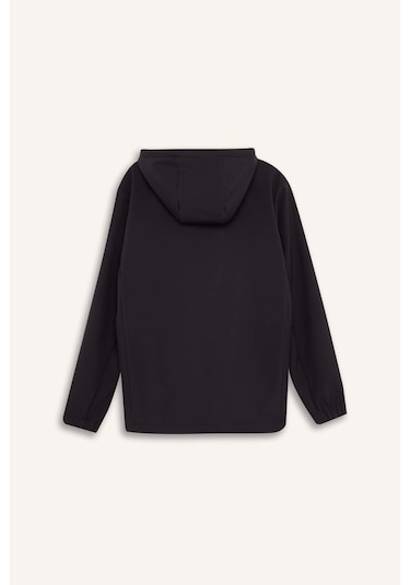 DeFactoFit Su İtici Regular Fit Kapüşonlu Fermuarlı Softshell Mont D6178AX25SPAR220