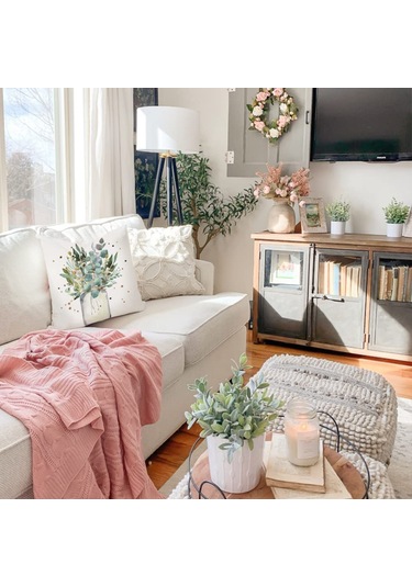 Folinda Köy Stili Ahşap Desenli 4'lü Yastık Kılıfı - 45x45cm Gri Ve Krem Renkli, Örtülü Fermuar, Poliester Kumaş, Ev Dekorasyonu Haki - Gri