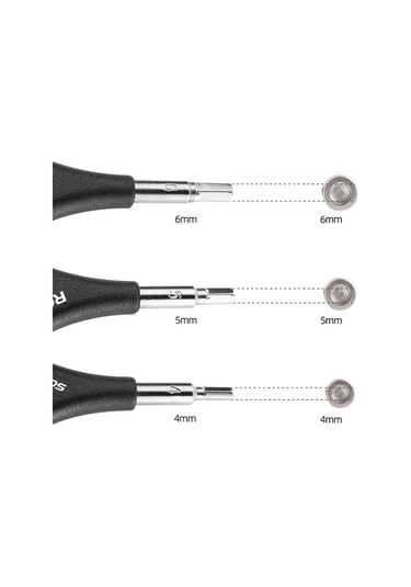 Homyl 3 Yollu 4/5/6mm Bisiklet Altıgen Anahtar Paslanmaz Çelik Siyah